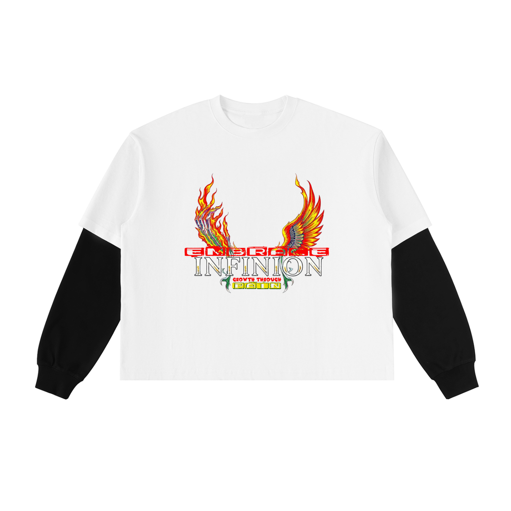 LEO Contrast Sleeve Cotton T-Shirt