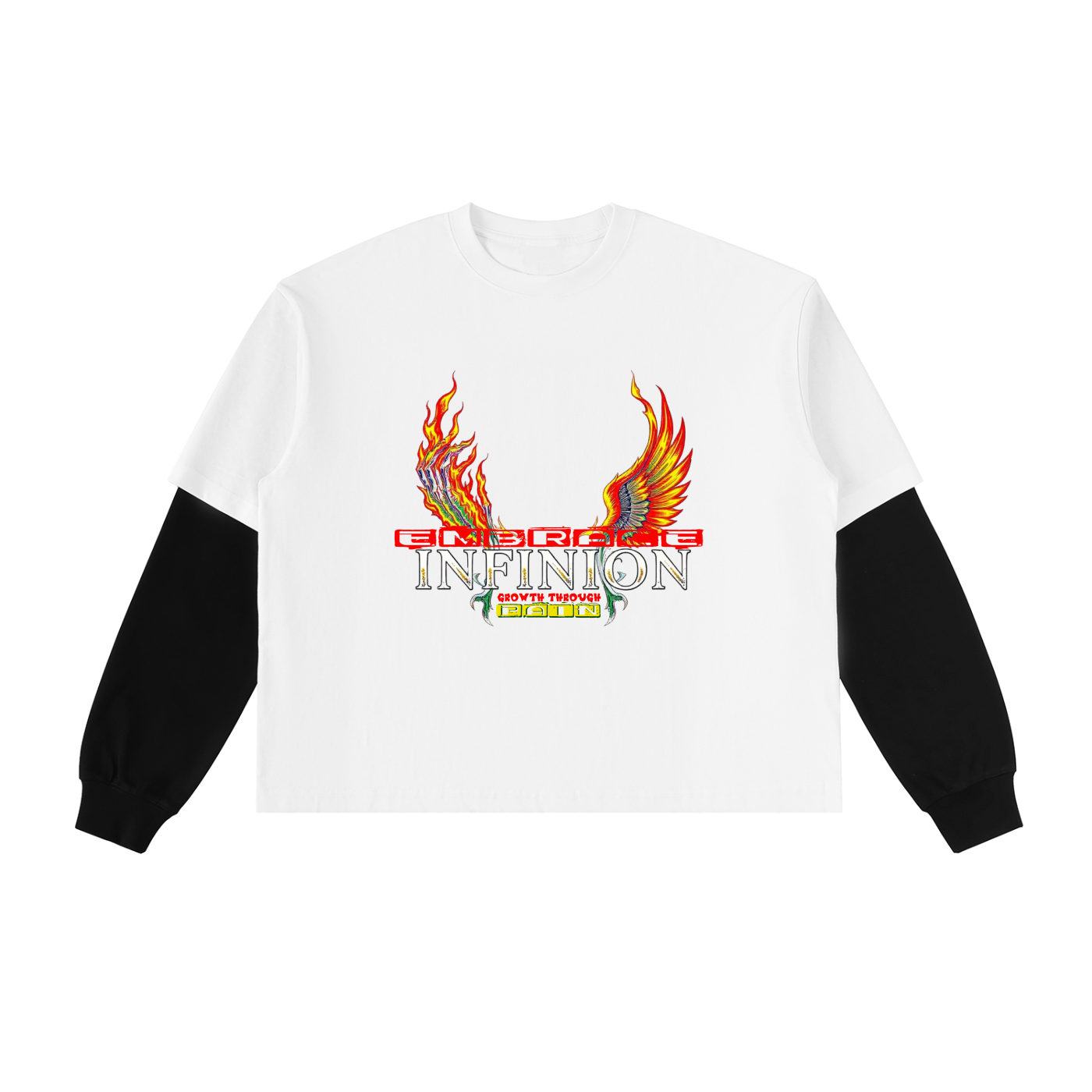 LEO Contrast Sleeve Cotton T-Shirt