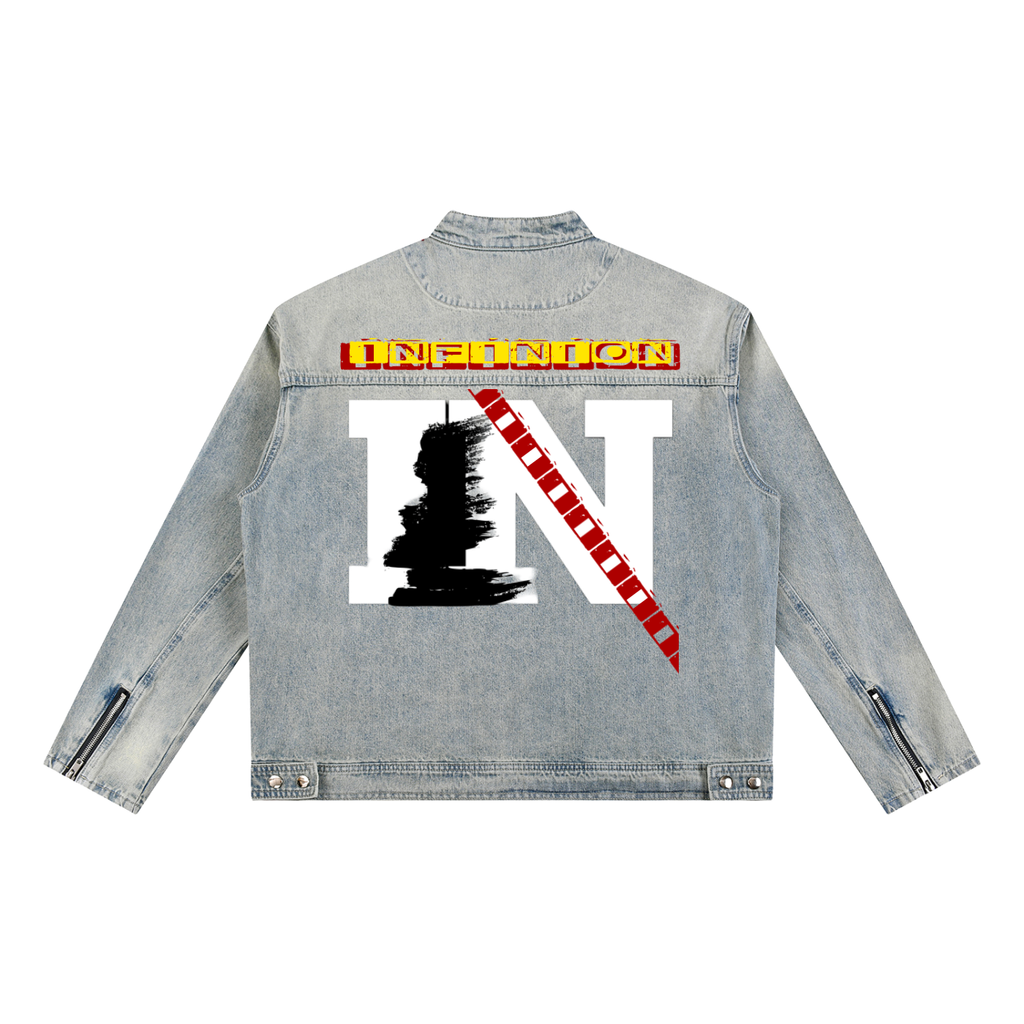 Vintage Wash Zip Denim Jacket