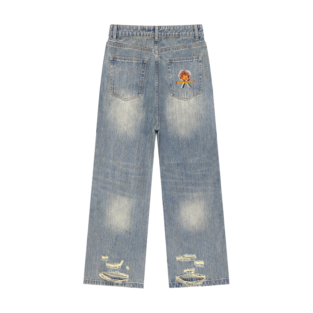 Vintage LEO Wash Distressed Denim Jeans