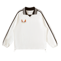 LEO Striped Lapel Collar Sweatshirt