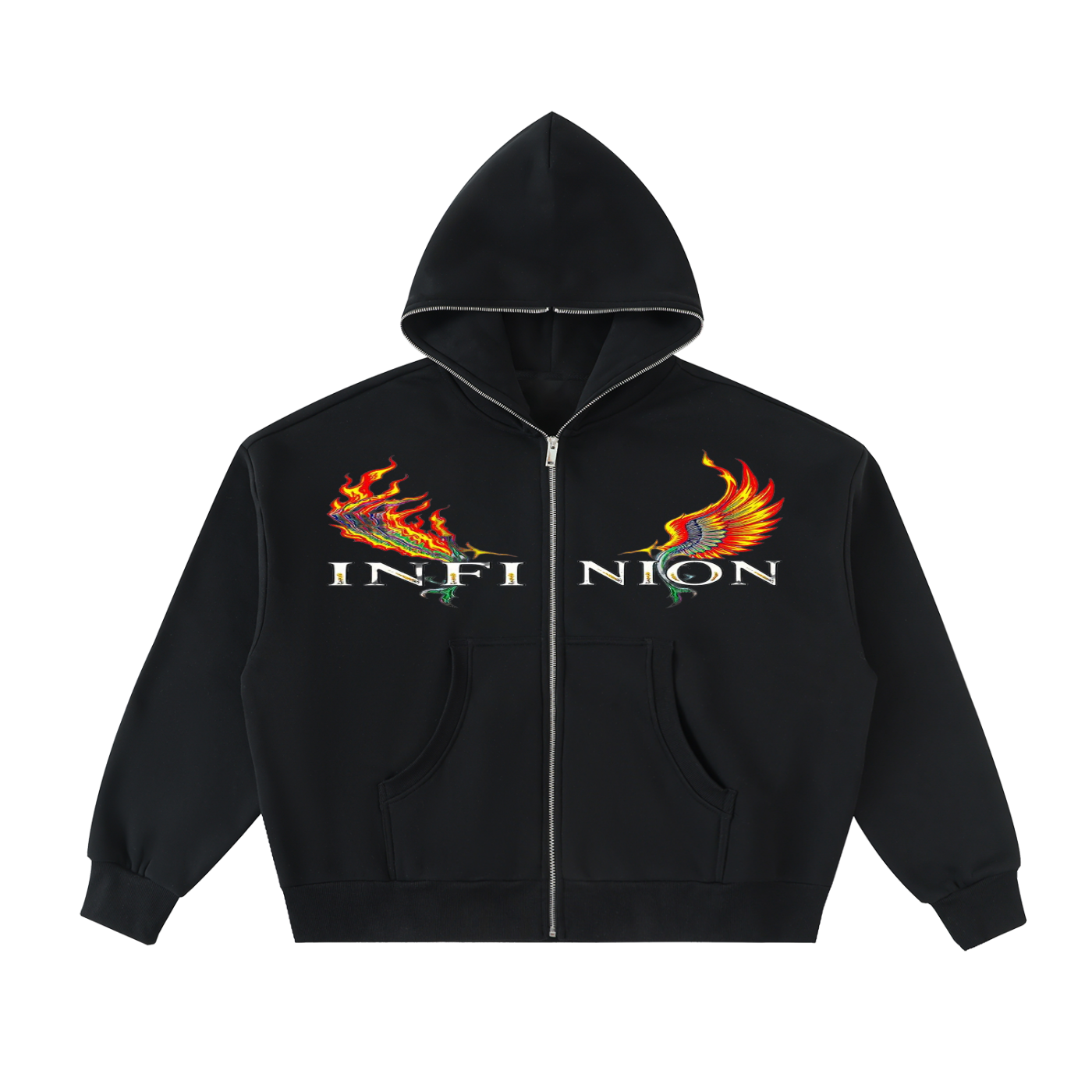LEO Fleeced Full-Zip Boxy Hoodie