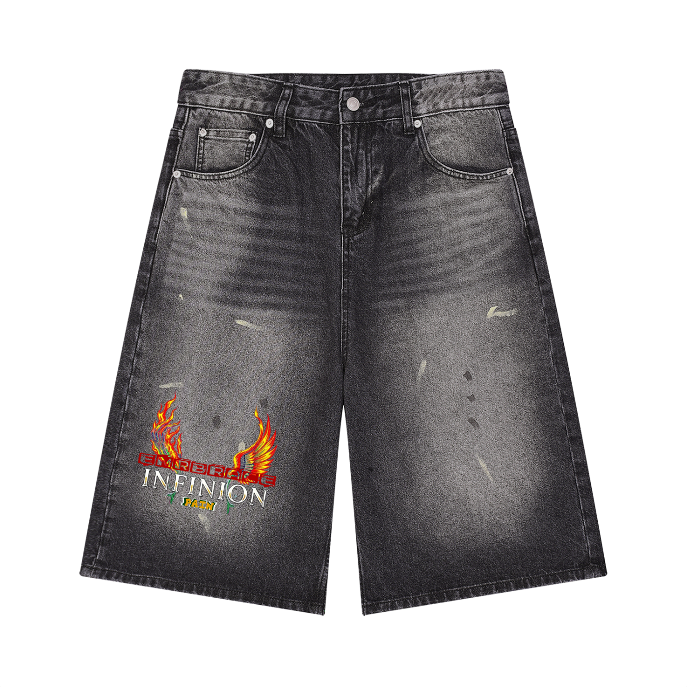 Men’s Vintage Wash Wide Leg Denim Shorts