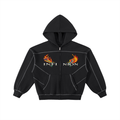 LEO-Stitched Boxy Fleece Zip Hoodie