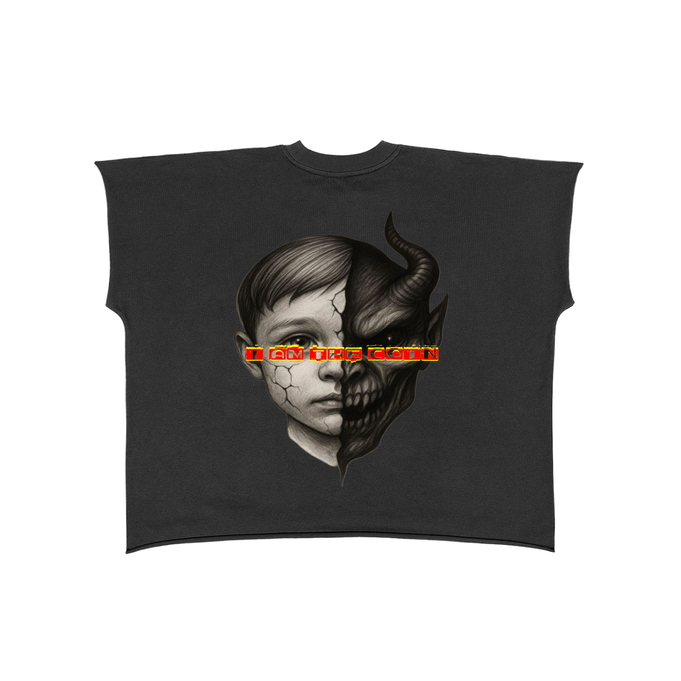 Raw Edge Boxy Non-Shrink T-Shirt