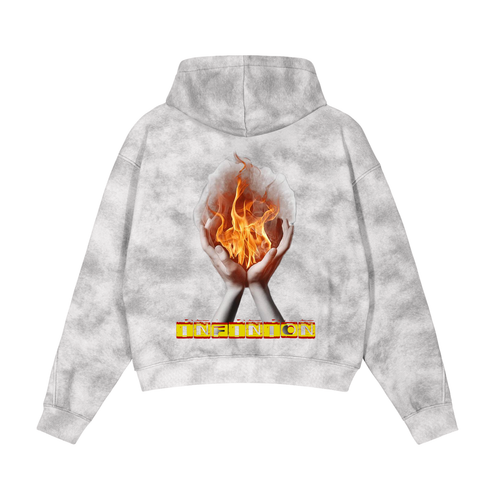 Dirty Washed Zip-Up Fleece Hoodie