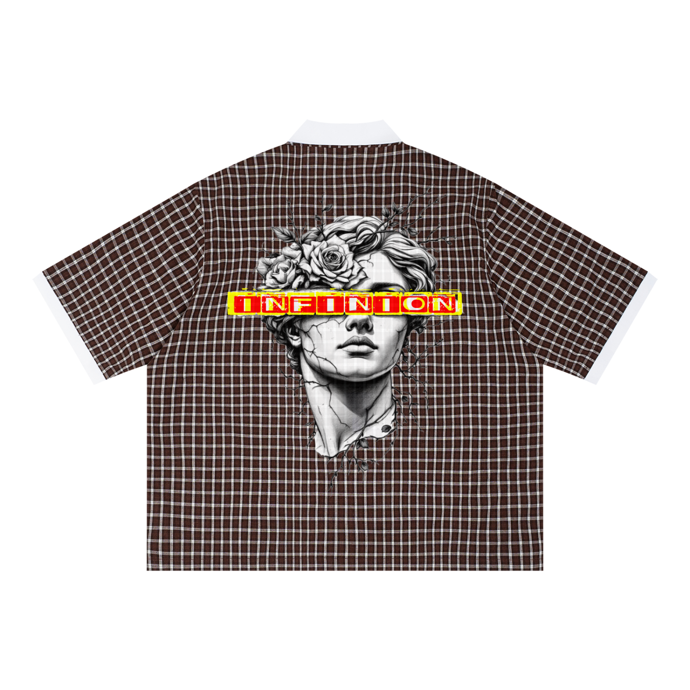 Unisex Boxy Plaid Color Block Polo Shirt