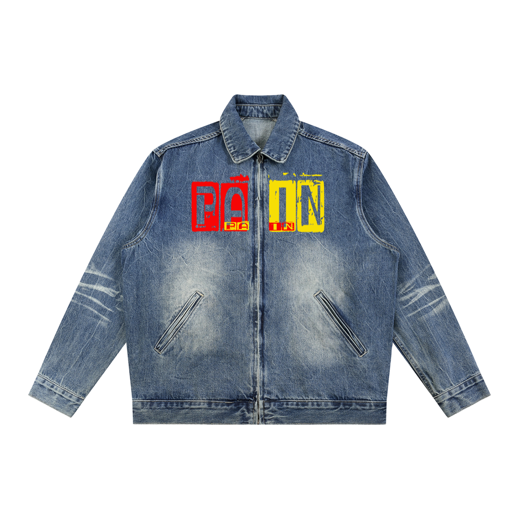 Vintage LEO Wash Zip Up Denim Jacket