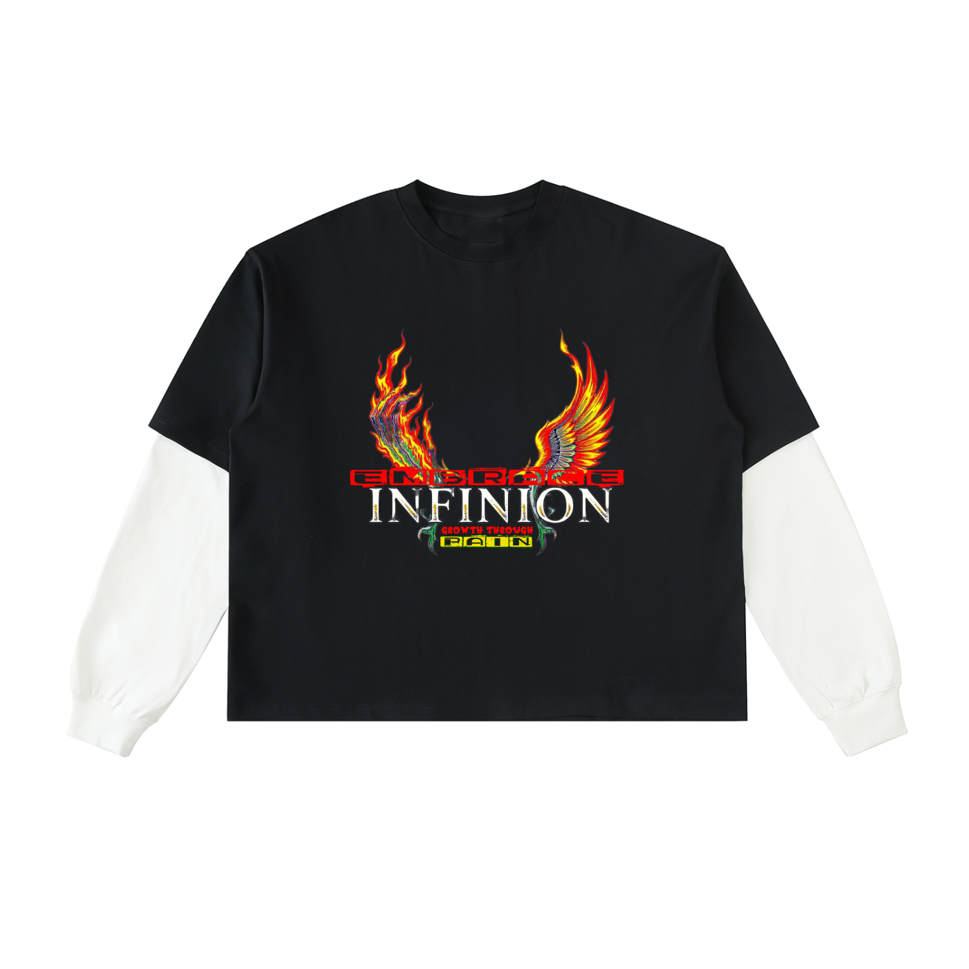 LEO Contrast Sleeve Cotton T-Shirt
