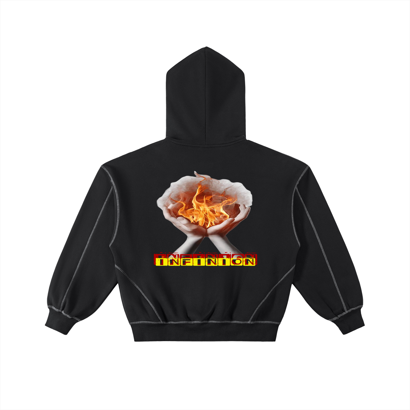 LEO-Stitched Boxy Fleece Zip Hoodie