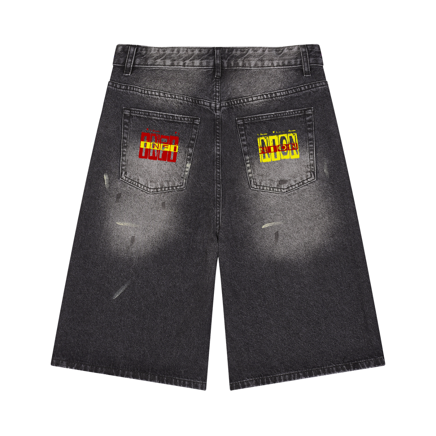 Men’s Vintage Wash Wide Leg Denim Shorts
