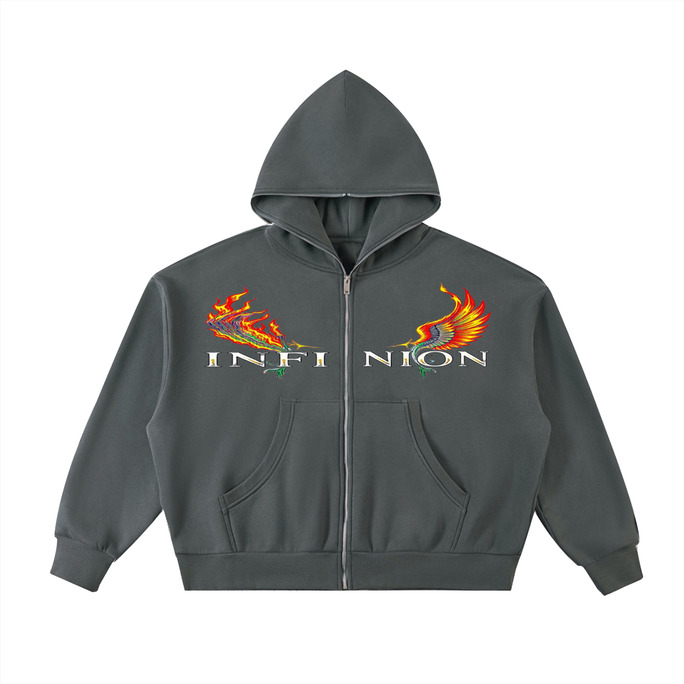 LEO Fleeced Full-Zip Boxy Hoodie