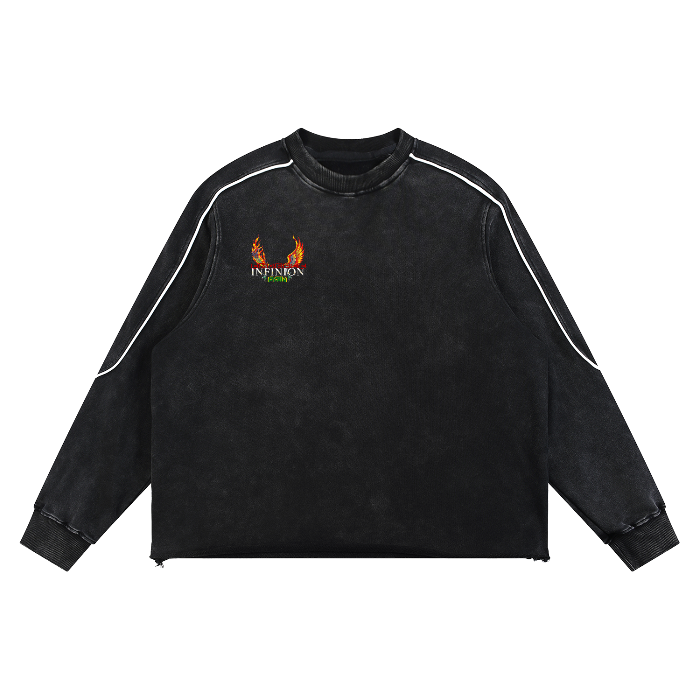 Mineral Wash Piping Raw Hem Sweatshirt
