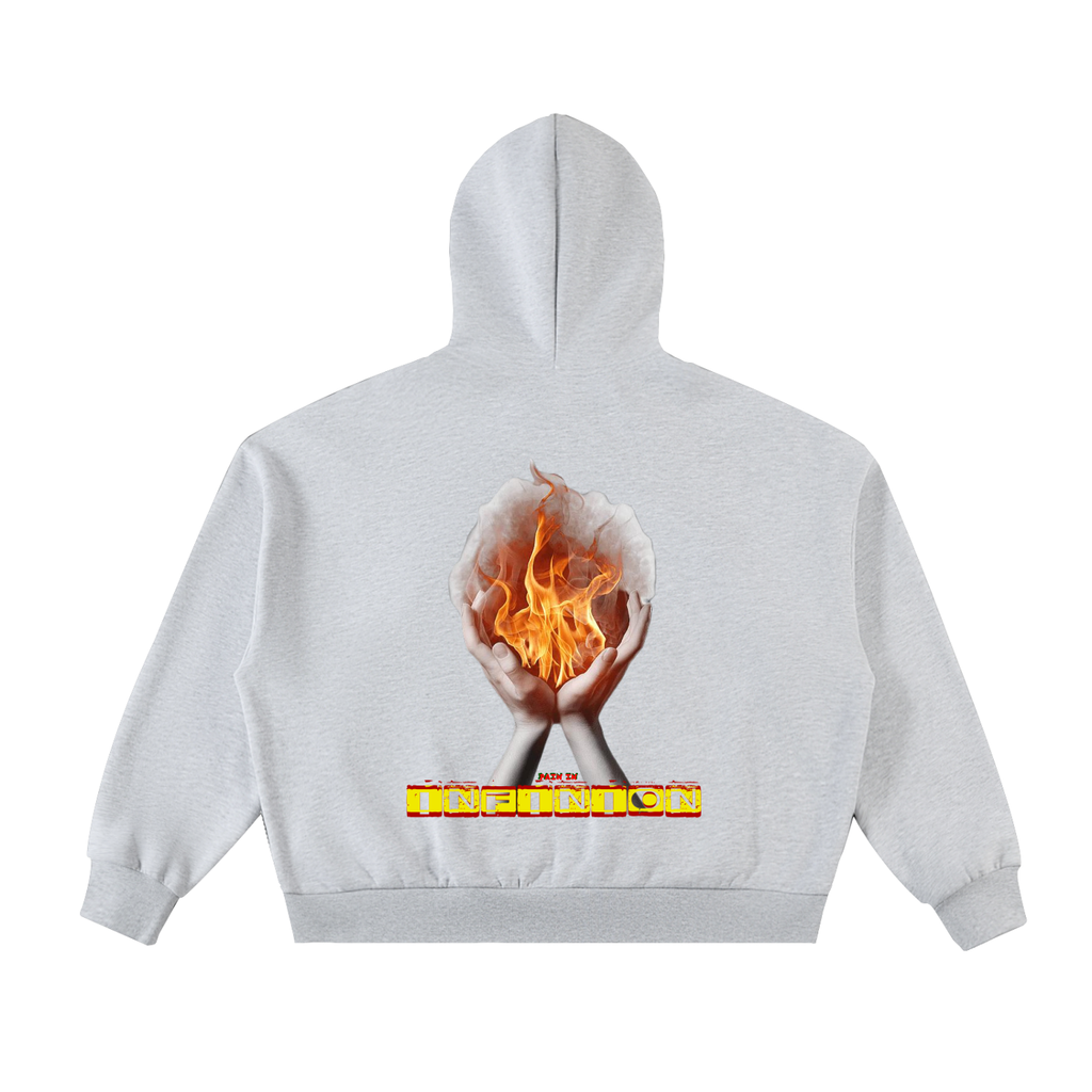 LEO Fleeced Full-Zip Boxy Hoodie