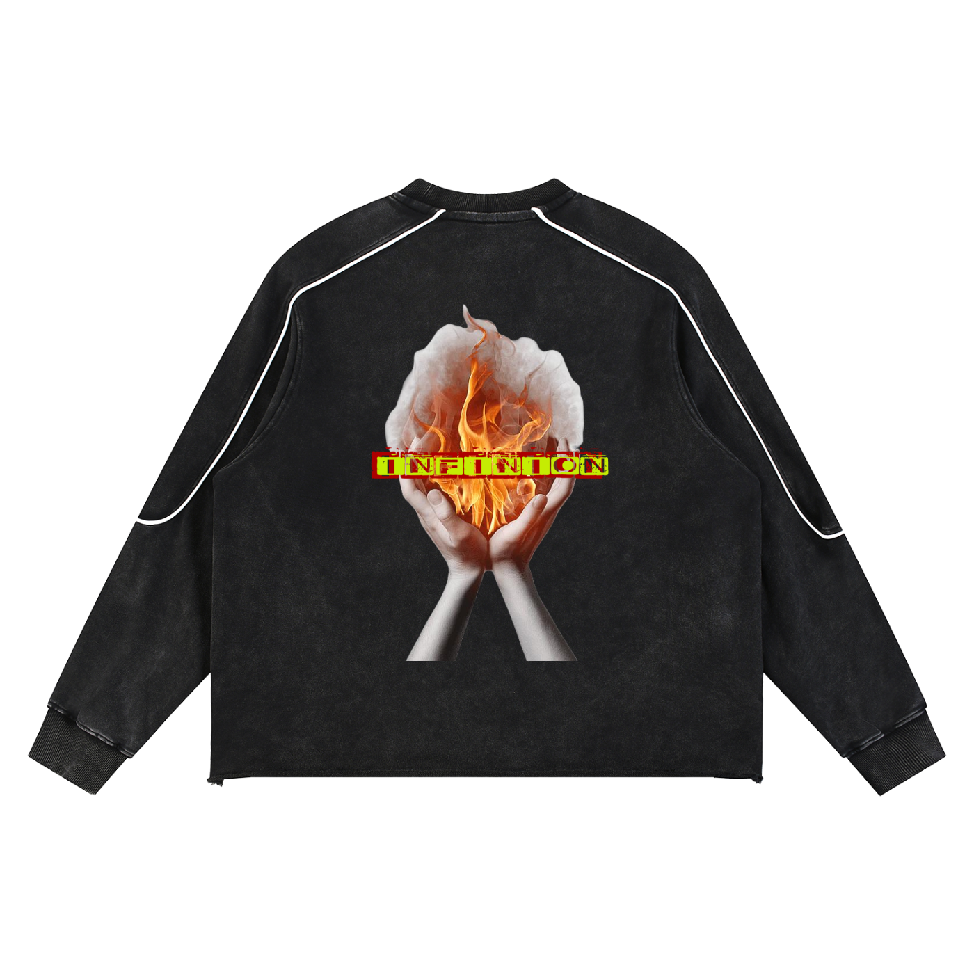 Mineral Wash Piping Raw Hem Sweatshirt