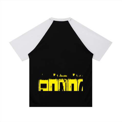 Contrast Raglan Sleeve Mesh T-Shirt