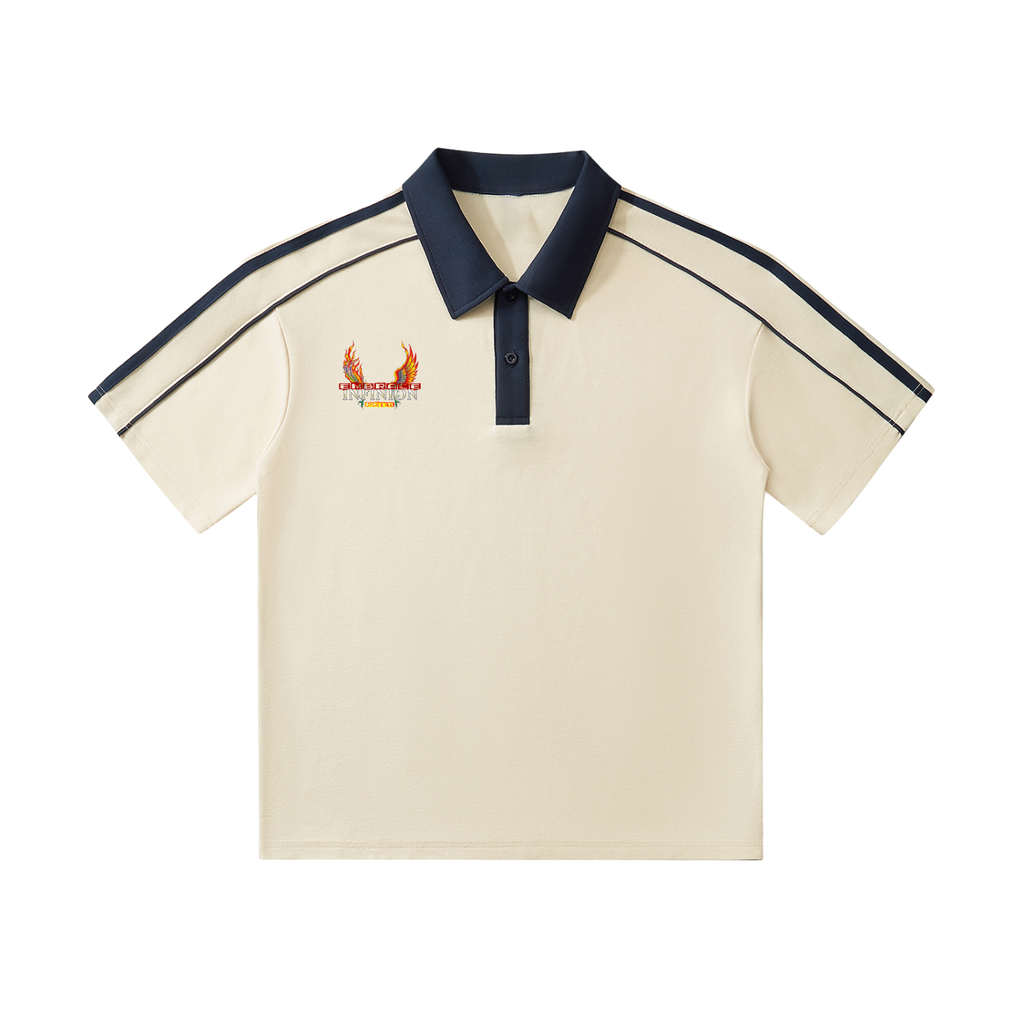 Contrast LEO Collar Short-Sleeve Polo Shirt