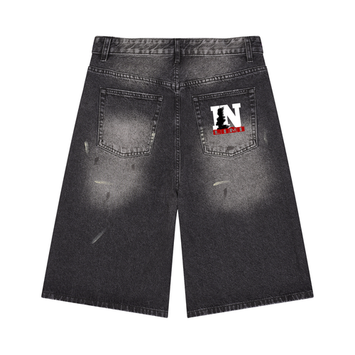 Men’s Vintage Wash Wide Leg Denim Shorts