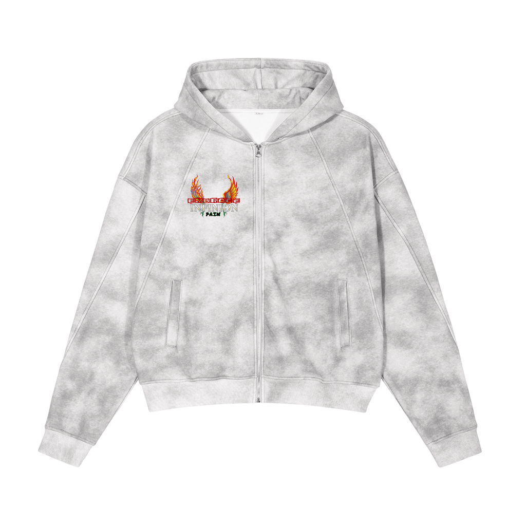 Dirty LEO Washed Zip-Up Fleece Hoodie
