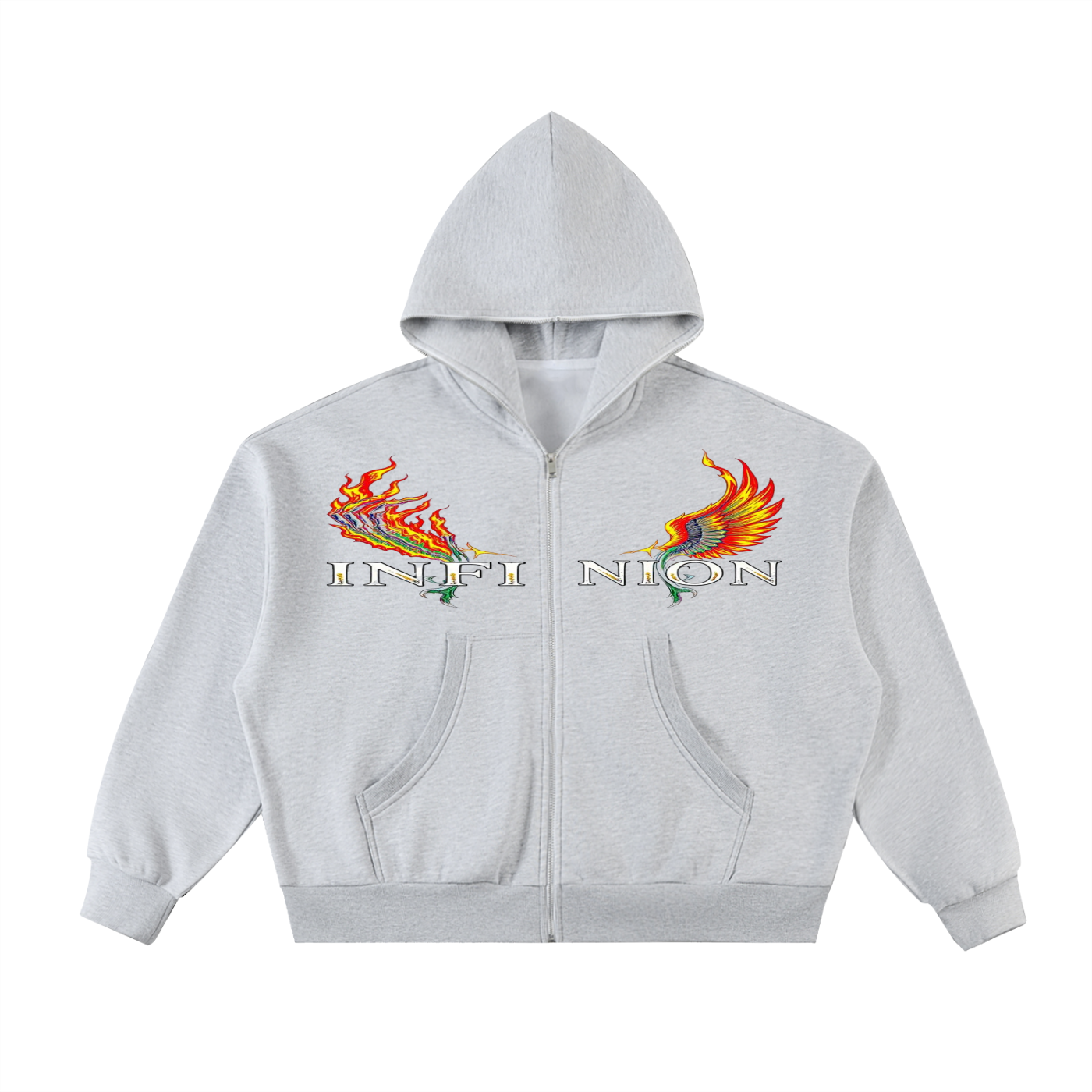 LEO Fleeced Full-Zip Boxy Hoodie