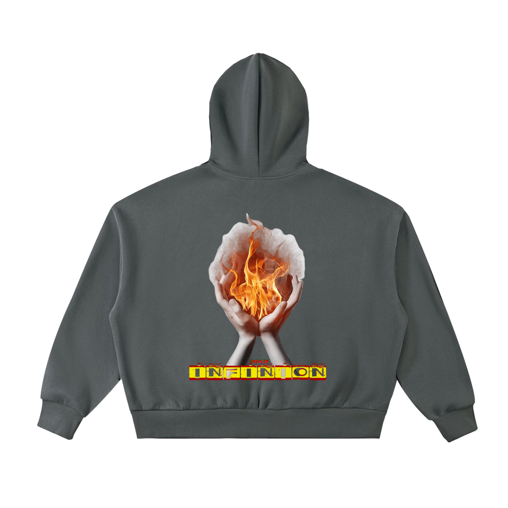 LEO Fleeced Full-Zip Boxy Hoodie