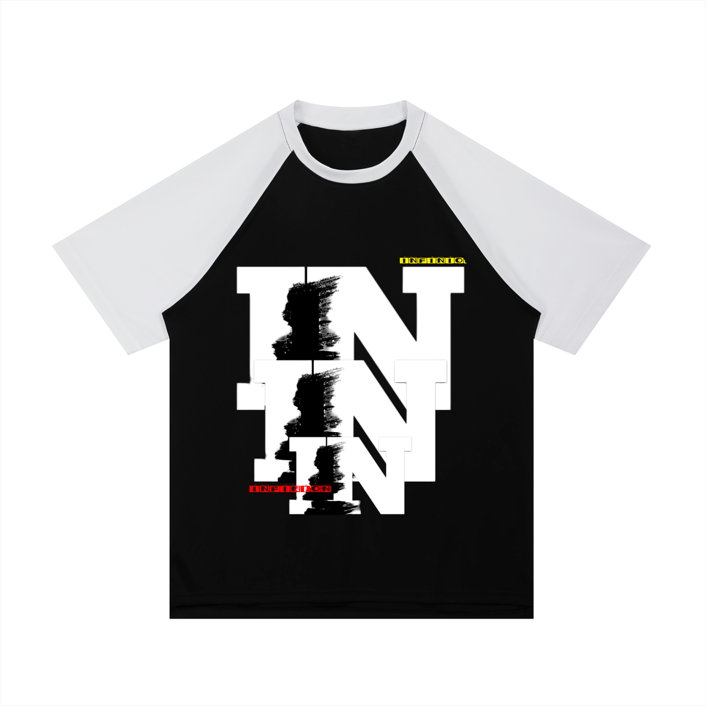 Contrast Raglan Sleeve Mesh T-Shirt
