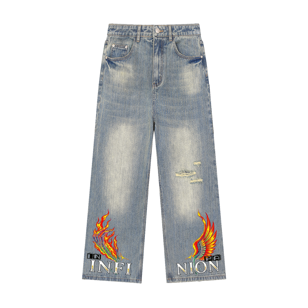 Vintage LEO Wash Distressed Denim Jeans